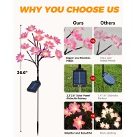 Thumok Solar Garden Lights 4 Pack Led Solar Flowers Outdoor Waterproof Decorative Solar Lights Outdoor For Garden Yard Patio B