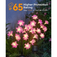 Thumok Solar Garden Lights 4 Pack Led Solar Flowers Outdoor Waterproof Decorative Solar Lights Outdoor For Garden Yard Patio B