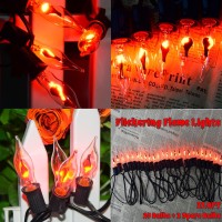 278Ft Halloween Flame Lights Flickering Flame String Lights With 25 Pack Clear Glass Flame Light Bulbs Flame Lights For Christ