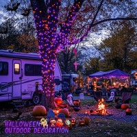 Jmexsuss 200 Led Halloween Lights Outdoor 66Ft Purple Orange Lights For Halloween Decorations Halloween String Lights Indoor F