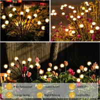 Lezonic Solar Swaying In Wind Firefly Lights,4 Pack Total 32Led Starburst Solar Garden Lights For Outside, Solar Fairy Lights Outdoor Waterproof For Pathway,Patio,Landscape,Yard,Garden Decor