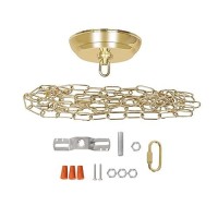 Eumyviv 10 Feet Heavy Duty Gold Chain With 5 Light Canopy Kit For Chandelier Swag Light Kit Light Fixture Mounting Bracket Fo