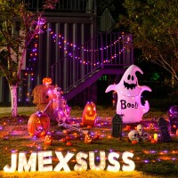 Jmexsuss Orange And Purple Solar Halloween Lights 2 Pack Each 100 Led Solar String Lights Outdoor Waterproof For Halloween Tree