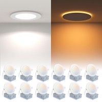 12 Pack Recessed Lighting 6 Inch With Night Light 6 Inch Led Recessed Lights 5Cct Dimmable 2700K3000K4000K5000K6000K 15W 1