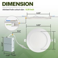 12 Pack Recessed Lighting 6 Inch With Night Light 6 Inch Led Recessed Lights 5Cct Dimmable 2700K3000K4000K5000K6000K 15W 1