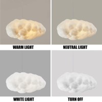 Guanshan Simulation Cloud Pendant Light Creative Cotton Cloud Chandelier Floating Cloud Ceiling Light Decorative Cloud Ceiling Lamp Pendant Cloud Light For Bedroom, Dining Room, Corridor