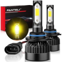 Fanteli 9006 Fog Light Bulbs,3000K Amber Yellow, 400% Brighter 9006 Fog Lights Halogen Replacement, Pack Of 2