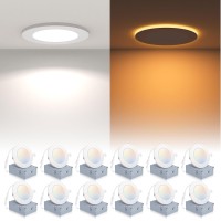 12 Pack Recessed Lighting 4 Inch With Night Light 4 Inch Led Recessed Lights 5Cct Dimmable 2700K3000K4000K5000K6000K 9W 70