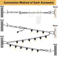 Zycbernoi Bernoi String Light Suspension Kit Outdoor Light Guide Wire 170Ft Coated Stainless Steel 304 Wire Rope String Light