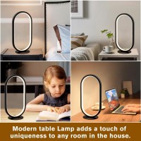 Linseeds Modern Table Lamps For Bedroom Set Of 2 Stepless Dimmable 3 Colors Circle Bedside Lamps Desk Lamps For Home Office