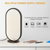 Linseeds Modern Table Lamps For Bedroom Set Of 2 Stepless Dimmable 3 Colors Circle Bedside Lamps Desk Lamps For Home Office