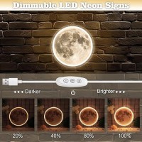 Anywin Moon Neon Signs For Wall Decor Dimmable Neon Sign Moon Led Signs Moon Art Neon Lights For Living Room Bedroom Gaming Ro