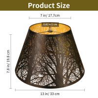 Alucset Lamp Shades Set Of 2 Metal Lamp Shade 7 Top X 13 Bottom X 78 High Barrel Lampshades For Table Lamps Bronze Gol