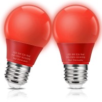 Unilamp Red Colored Light Bulbs 5W A15 Light Bulb Equivalent 40 Watt E26 Medium Base Red Led Bulb For Christmas Decoration Ha