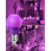 Unilamp Purple Light Bulbs Colored Light Bulb For Halloween Decoration A15 5W Led Bulb Equivalent 40 Watt E26 Medium Base Ora