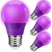 Unilamp A15 Purple Light Bulbs For Halloween Decoration 5W Colored Light Bulb Equivalent 40 Watt E26 Medium Base Purple Led Bu