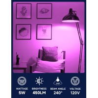 Unilamp A15 Purple Light Bulbs For Halloween Decoration 5W Colored Light Bulb Equivalent 40 Watt E26 Medium Base Purple Led Bu