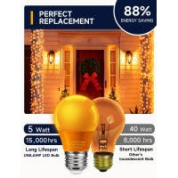 Unilamp A15 Orange Led Light Bulbs For Halloween Decoration Colored Light Bulb For Halloween Home Decor 5W Equivalent 40 Watt