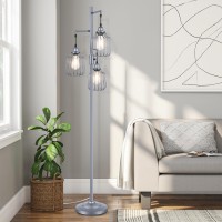 Floor Lamp With 3 Led Edsion Bulbs Farmhouse Tall Standing Lamp For Living Room Dimmable Industrial Rustic Grey Tree Bright Vi