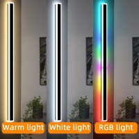 2 Pack 60Inch Modern Outdoor Wall Lights, Long Outdoor Lights Led Wall Sconce, 40W Waterproof Ip65 Warm/Rgb 110V Outdoor Garage Lights Wall Mount Frosted White Acrylic Exterior Light Fixture For Patio