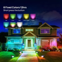 Consciot Solar Spot Lights Outdoor Halloween Decorations 16 Leds Ip67 Waterproof Color Changing Solar Outdoor Lights 8 Colors