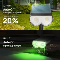 Consciot Solar Spot Lights Outdoor Halloween Decorations 16 Leds Ip67 Waterproof Color Changing Solar Outdoor Lights 8 Colors