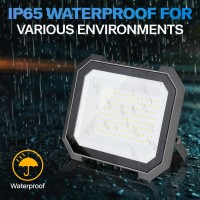 Leddictive 1 Pack Led Flood Lights Outdoor 100W 10000Lm Super Bright Floodlight Outside Work Light With 59Ft Plug Ip65 Waterp