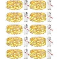 10 Packfairy Lights Battery Operated With Timer 7Ft 20Led String Lights Waterproof Silver Wire Fairy Light Battery Powered Tw