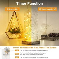 10 Packfairy Lights Battery Operated With Timer 7Ft 20Led String Lights Waterproof Silver Wire Fairy Light Battery Powered Tw