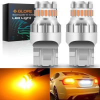 Glofe Led Front/Rear Turn Signal Light Bulbs 7443 Led Bulbs Amber Yellow 400% Brighter 7440 7441 7444 T20 W21W 7444Na Led Bulb For Blinker Parking Side Marker Brake Lights, Pack Of 2