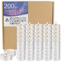 White Tealights Candles Box Of 200 Unscented Smokeless Tea Lights Candles For Emergencies Wedding Churches Anniversaries More