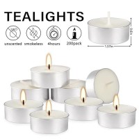 White Tealights Candles Box Of 200 Unscented Smokeless Tea Lights Candles For Emergencies Wedding Churches Anniversaries More