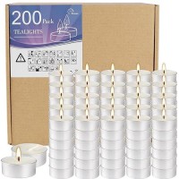 White Tealights Candles Box Of 200 Unscented Smokeless Tea Lights Candles For Emergencies Wedding Churches Anniversaries More