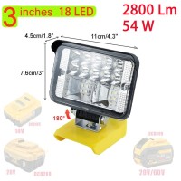 Fuygrcj- Led Work Light 204W 8600 Lm Wireless Led Work Light With 130 Pivoting Head Portable Job Site Flashlight Compatible With Xr 18V 20V Flex Volt 20V 60V Lithium Battery Comping Torch Light