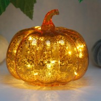 Cfdecor Mercury Glass Pumpkin Light With Timer With 10 Fairy Lights Insidebattery Operated Led Pumpkin Lightideal For Hallowe