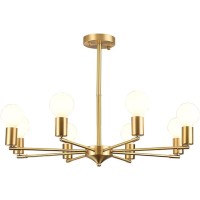 Wall Light, Wall Sconces, 6-Light Chandelier Lighting Gold Brushed Brass Pendant Lights Fixtures Adjustable Mid Century Modern Hanging Lamp Compatible With Bedroom Living Dining Room Farmhouse (Size :