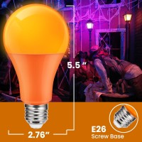 Purple Light Bulbs, A21 Orange Purple Colored Light Bulbs 100W Equivalent E26 Base, 13W Decorative Led Bulbs For Living Room Porch Patio Lamp Party Events Indoor Outdoor, 6 Packs