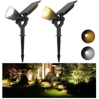 Jackyled Solar Lights Outdoor 800 Lumens Solar Spot Lights 3000K6000K 4 Modes Solar Landscape Spotlights Waterproof For Yard