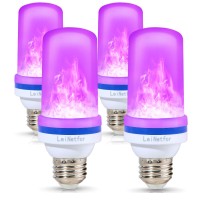 Leinetfor Upgraded Led Purple Flame Light Bulbs Halloween Decorations Outdoor Light Bulbse26E27 Base Christmas Purple Flicke