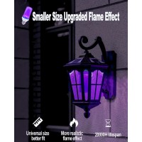 Leinetfor Upgraded Led Purple Flame Light Bulbs Halloween Decorations Outdoor Light Bulbse26E27 Base Christmas Purple Flicke