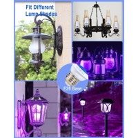 Leinetfor Upgraded Led Purple Flame Light Bulbs Halloween Decorations Outdoor Light Bulbse26E27 Base Christmas Purple Flicke