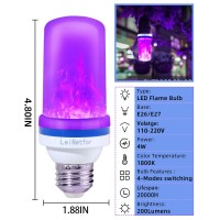 Leinetfor Upgraded Led Purple Flame Light Bulbs Halloween Decorations Outdoor Light Bulbse26E27 Base Christmas Purple Flicke