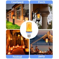 Leinetfor Led Flame Effect Light Bulb 4 Modes Flickering Light Bulbs Halloween Decorationse27 Base Outdoor Led Fire Light Bulb