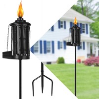 Fan-Torches Home Garden Torch Set Of 2, 16Oz Outdoor Metal Torch Garden D