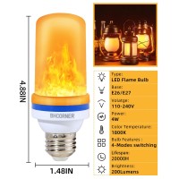 Bhcorner Led Flame Effect Light Bulbs Halloween Decorations Outdoor Light Bulbse26E27 Base Christmas Flickering Light Bulbs