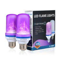 Bhcorner Smaller Size Led Purple Flame Light Bulbs Halloween Flickering Light Bulb With Gravity Sensing Effect E27 Base Chr