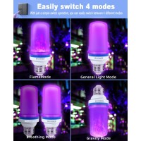 Bhcorner Smaller Size Led Purple Flame Light Bulbs Halloween Flickering Light Bulb With Gravity Sensing Effect E27 Base Chr