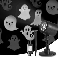 Nowsto Led Halloween Decoration Ghost Rotating Projector Yard Stake Lights Indoor Outdoor Landscape Night Light For Home Theal