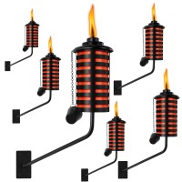 Fan-Torches 2 Pack Wall Mounted Citronella,16 Oz Outdoor Metal Torch,Garden Torches For Outside ,Refillable Flame Light Torch For Yard, Patio, Deck, Garden, Party, Landscape