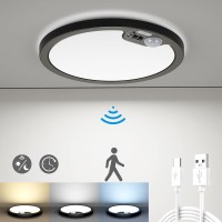 Blnan Rechargeable Motion Sensor Ceiling Light Battery Operated Wireless Motion Activated Flush Mount Led Light 7 Inch 7000Mah